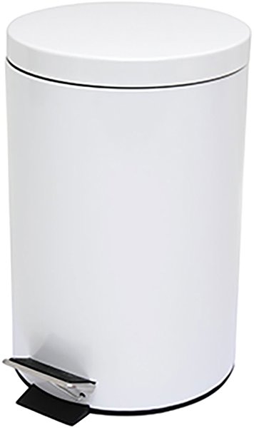 Rubbish Bin MSV pedal bin Unis, white, steel, 12 l ...