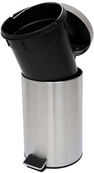 Rubbish Bin MSV pedal bin brushed stainless steel, 12 l ...