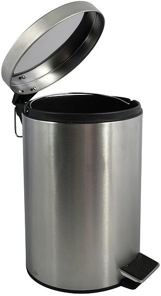 Rubbish Bin MSV pedal bin brushed stainless steel, 12 l ...