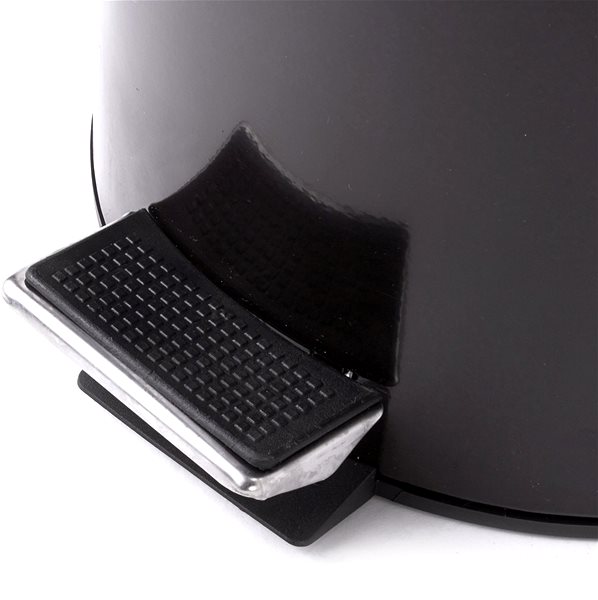 Rubbish Bin MSV pedal bin Unis, black steel, with stainless steel lid 12 L ...