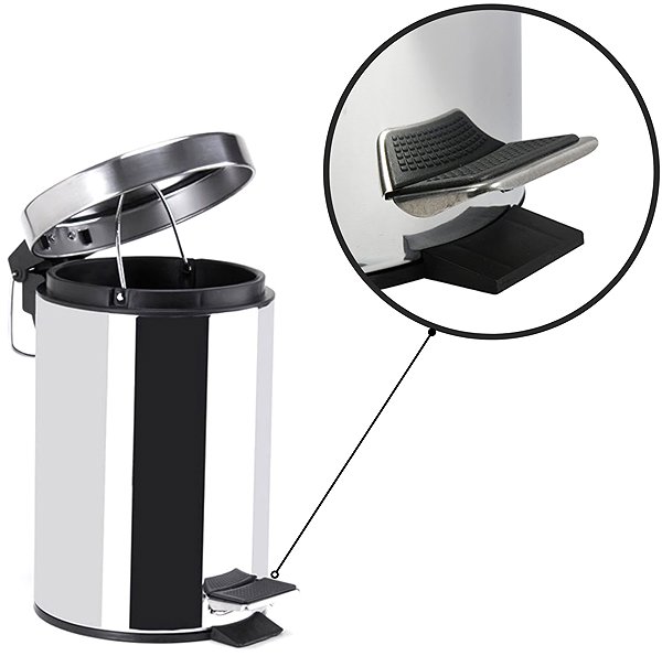 Rubbish Bin MSV pedal bin stainless steel, 5 l ...