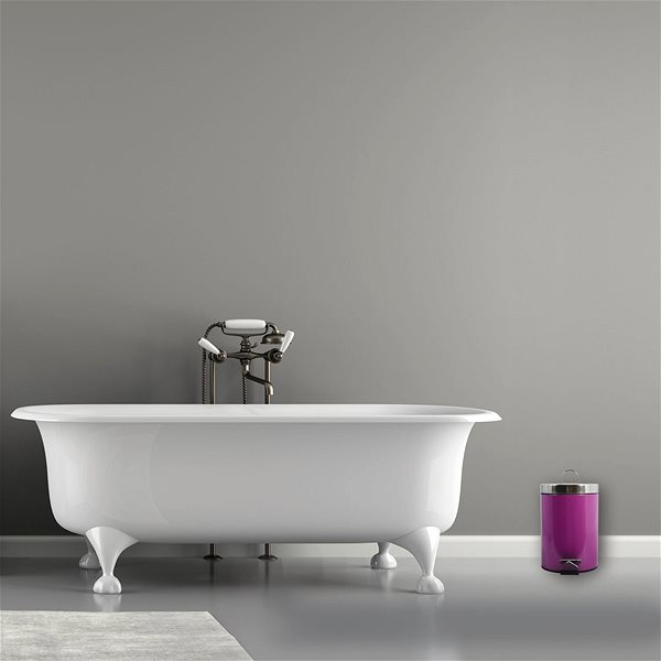 Rubbish Bin MSV pedal bin Unis, purple steel, 3 l ...