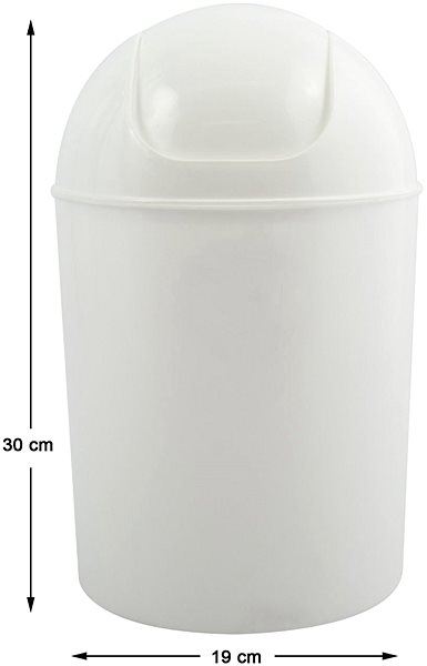 Rubbish Bin MSV tipping bin white, plastic, 5 l ...