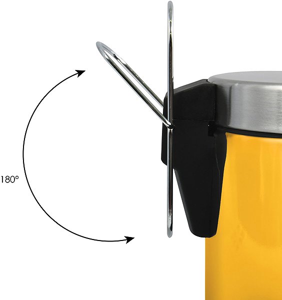 Rubbish Bin MSV pedal bin Unis, yellow, stainless steel, 3 l ...