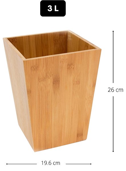 Rubbish Bin MSV waste basket bamboo, 3 l ...