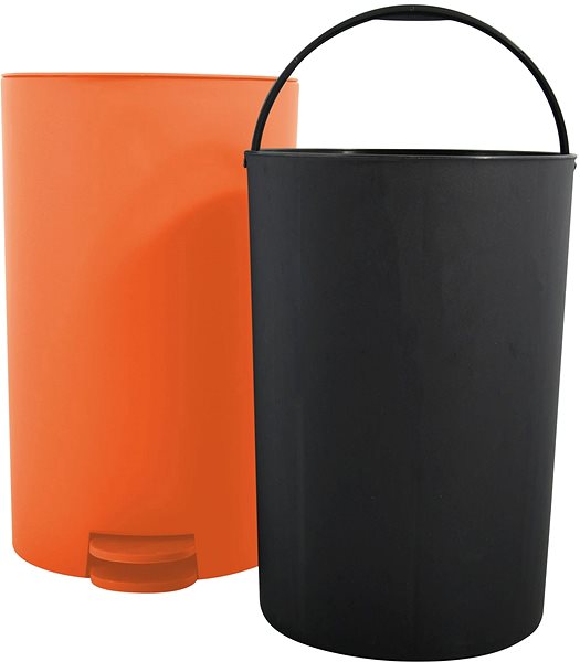 Rubbish Bin MSV pedal bin Osaki, matt orange, plastic, 3 l ...