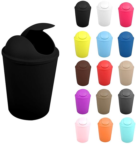 Mülleimer MSV-Kippkorb Ako, schwarz, Kunststoff, 5,5 l ...