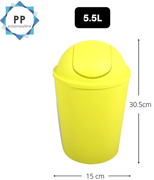 Rubbish Bin MSV Dumpster Ako, pistachio green, plastic, 5,5 l ...