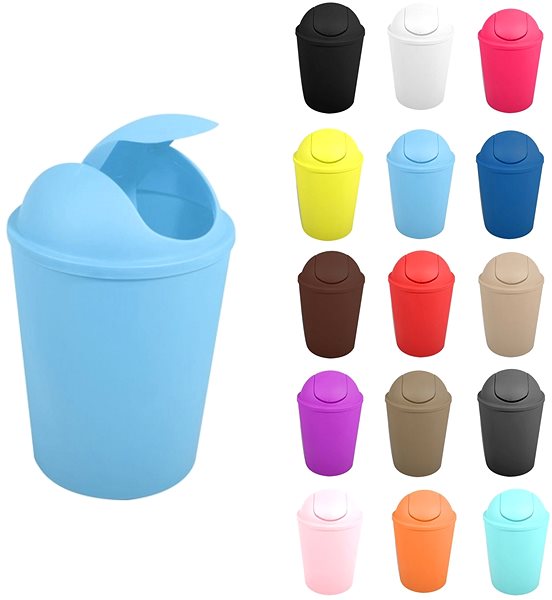 Rubbish Bin MSV tipping basket Ako, sky blue, plastic, 5,5 l ...