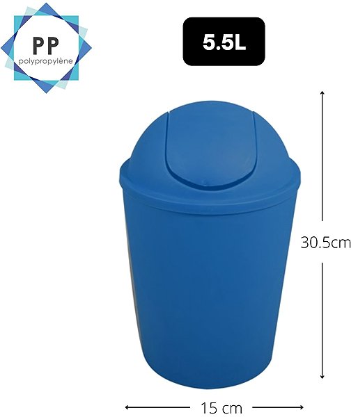 Rubbish Bin MSV tipping basket Ako, dark blue, plastic, 5,5 l ...