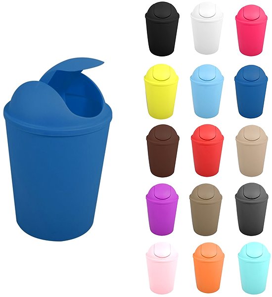 Rubbish Bin MSV tipping basket Ako, dark blue, plastic, 5,5 l ...