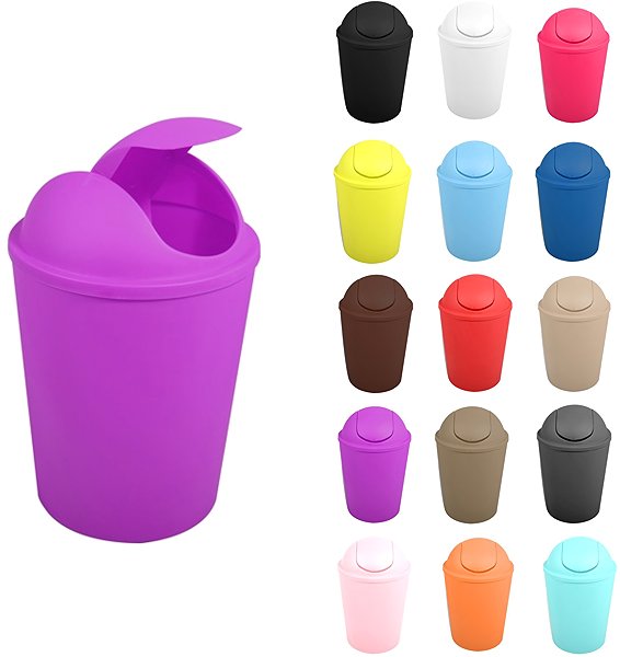 Rubbish Bin MSV tipping basket Ako, purple, plastic, 5,5 l ...