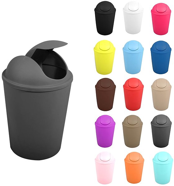 Mülleimer MSV-Kipp-Mülleimer Ako, grau, Kunststoff, 5,5 l ...