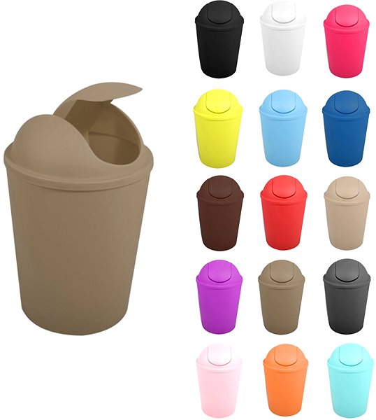 Rubbish Bin MSV tipping basket Ako, grey-brown, plastic, 5,5 l ...