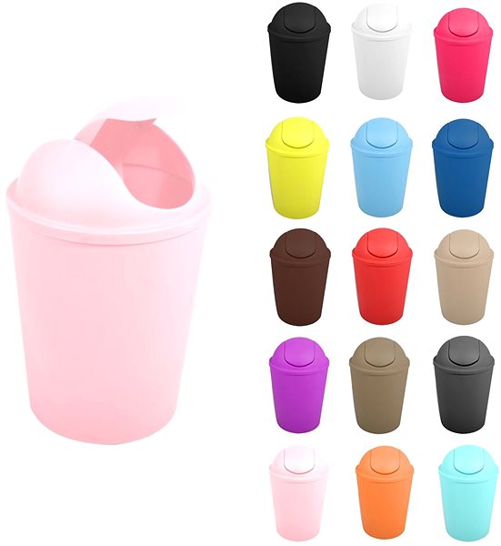 Rubbish Bin MSV Dumpster Ako, pastel pink, plastic, 5,5 l ...