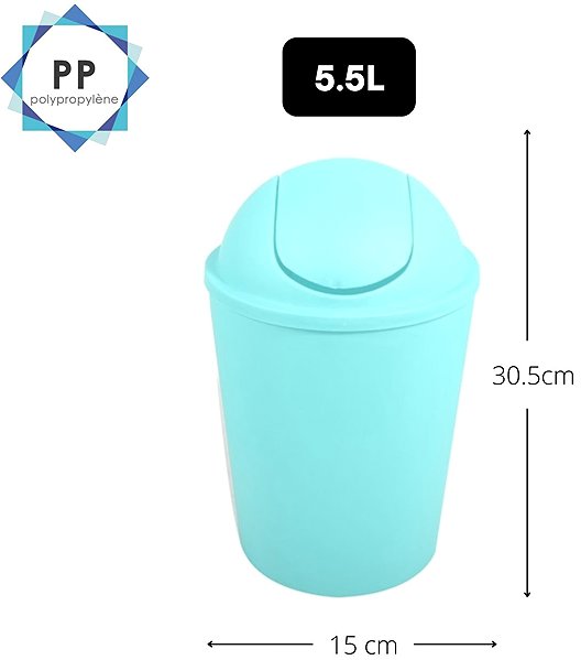 Rubbish Bin MSV tipping basket Ako, pastel green, plastic, 5,5 l ...