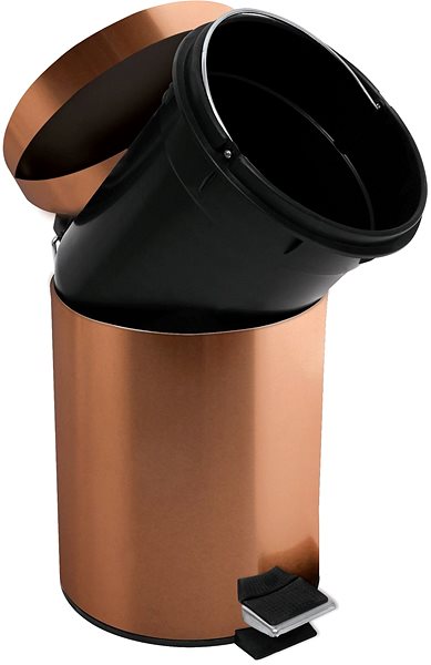 Rubbish Bin MSV pedal bin copper, steel, 3 l ...