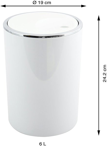 Rubbish Bin MSV Dumpster Kamaka, white, plastic, 6 l ...