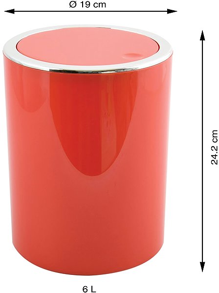 Rubbish Bin MSV Dump bin Kamaka, red, plastic, 6 l ...
