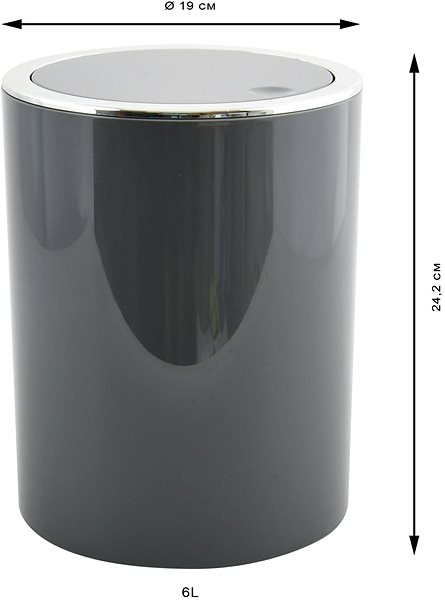 Rubbish Bin MSV Dump bin Kamaka, grey, plastic, 6 l ...