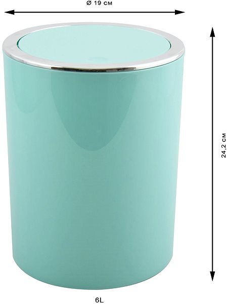 Rubbish Bin MSV Dumpster Kamaka, pastel green, plastic, 6 l ...