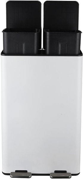 Rubbish Bin Spirella pedal waste bin Aliya, matt white, steel, 2 × 30 l ...