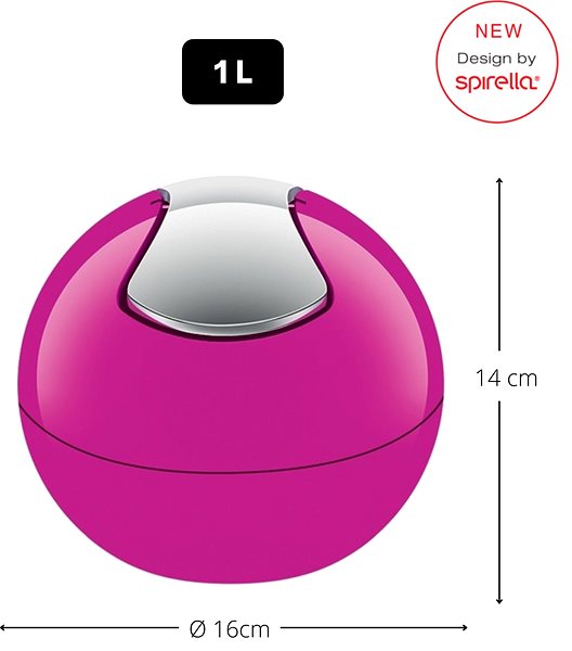 Rubbish Bin Spirella Mini Dumpster Bowl, pink, plastic, 1 l ...
