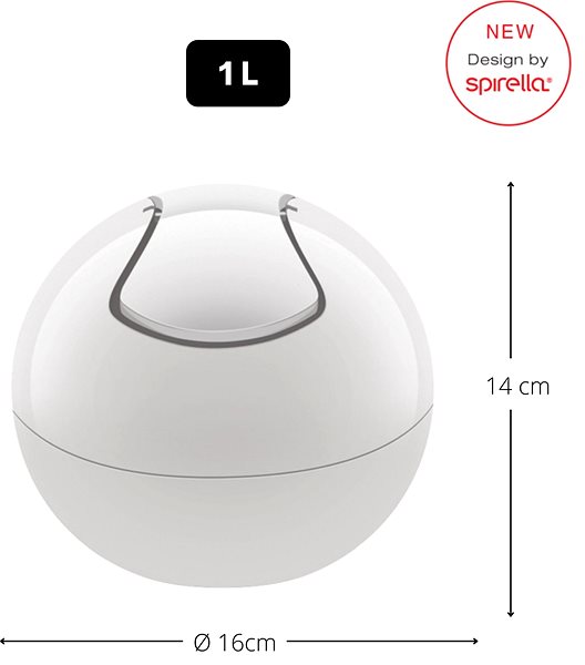 Mülleimer Spirella Mini-Kippeimer Bowl, weiß, Kunststoff, 1 l ...