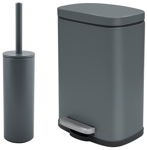 Rubbish Bin Spirella pedal bin Akira, matt grey, steel, 5 l ...