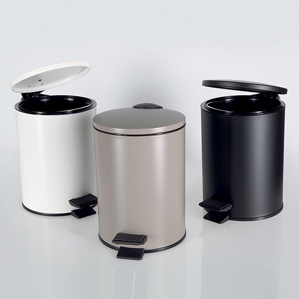 Rubbish Bin Spirella pedal bin Adelar, matt black, steel, 3 l ...