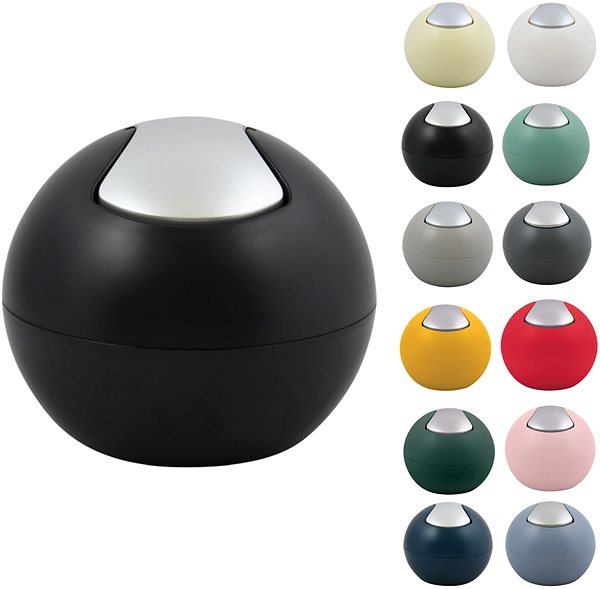 Rubbish Bin Spirella Mini Dumpster Bowl Matt, matt black, plastic, 1 l ...