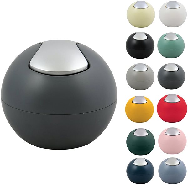 Rubbish Bin Spirella Mini Dumpster Bowl Matt, matt dark grey, plastic, 1 l ...
