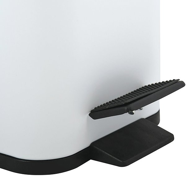 Rubbish Bin Spirella pedal bin Erik, matt white, steel, 5 l ...