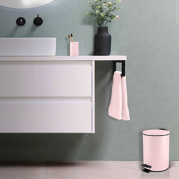 Rubbish Bin Spirella pedal bin Adelar, matt pink, steel, 3 l ...