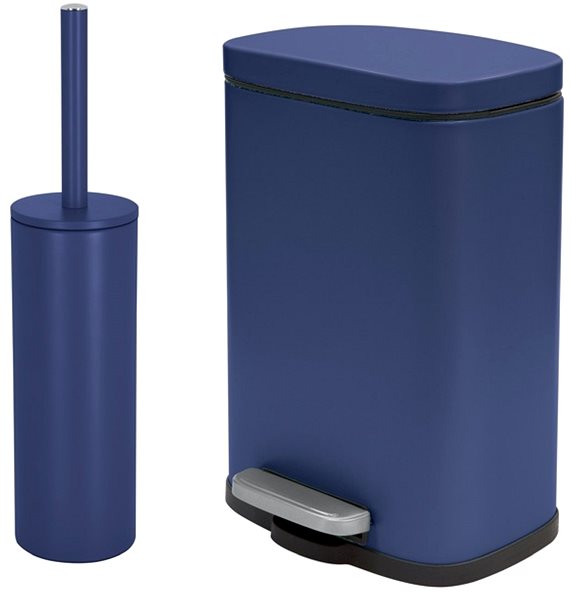 Rubbish Bin Spirella pedal bin Akira, matt blue, steel, 5 l ...