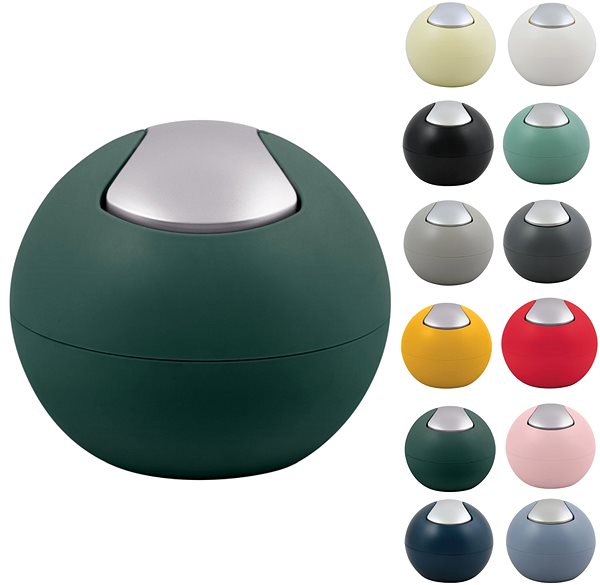 Rubbish Bin Spirella Mini Dumpster Bowl Matt, matt dark green, plastic, 1 l ...