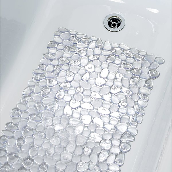 Anti-slip bath mat Spirella anti-slip bath mat Riverstone, transparent, 75 × 36 cm .