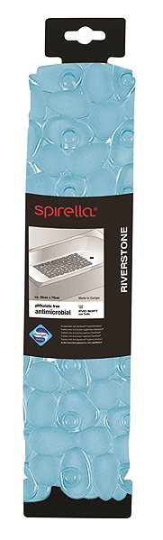 Anti-slip bath mat Spirella anti-slip bath mat Riverstone, blue, 75 × 36 cm .