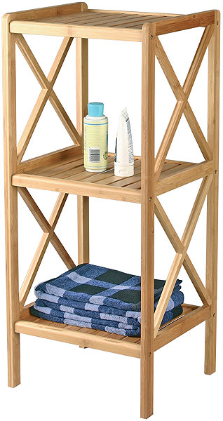 Shelving Unit MSV Bamboo shelf Regie, 3 shelves, 85 cm ...