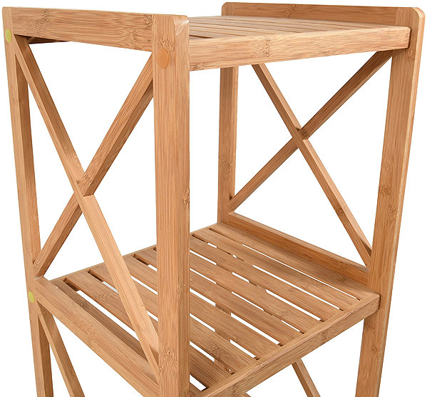 Shelving Unit MSV Bamboo shelf Regie, 3 shelves, 85 cm ...