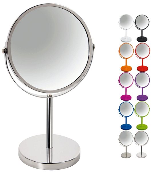 Spirella Sydney magnifying cosmetic mirror, chrome-plated steel, with stand.