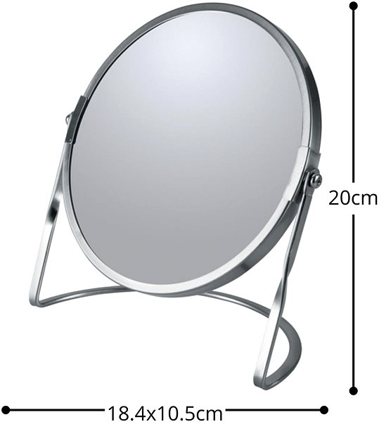 Spirella Akira Magnifying Cosmetic Mirror, Brushed Stainless Steel.