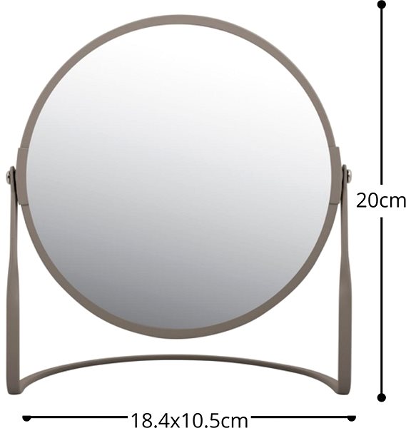 Cosmetic mirror Spirella Akira magnifying cosmetic mirror, matte grey-brown, steel.