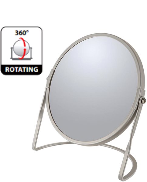 Cosmetic mirror Spirella Akira magnifying cosmetic mirror, matte grey-brown, steel.