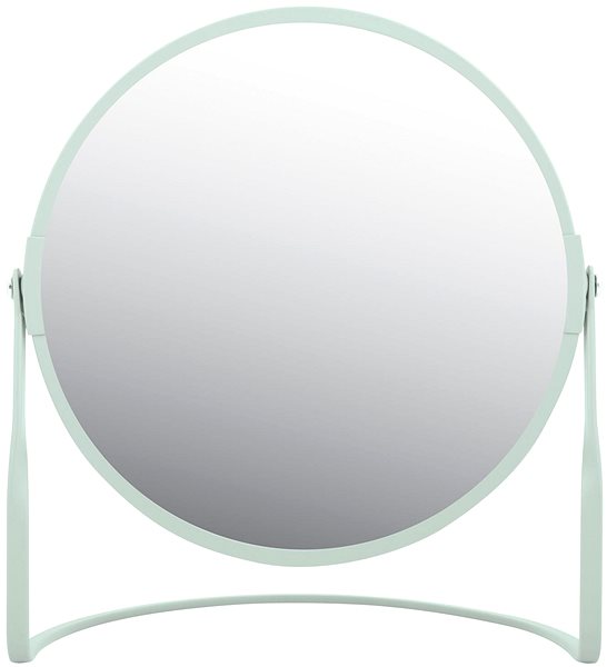 Spirella Akira magnifying cosmetic mirror, matte ice green, steel.