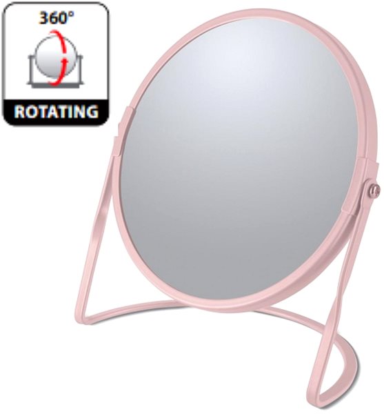 Cosmetic mirror Spirella Akira magnifying cosmetic mirror, matt pink, steel.