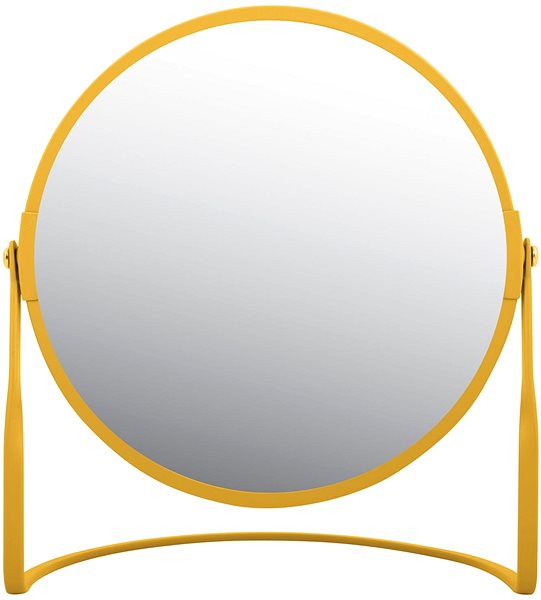 Spirella Akira magnifying cosmetic mirror, matte saffron yellow, steel.