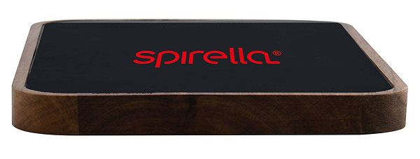 Spirella Alesia rectangular cosmetic mirror with a wooden rectangular stand.