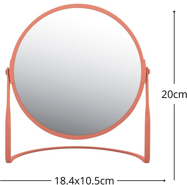 Spirella Akira cosmetic magnifying mirror, matt terracotta, steel.