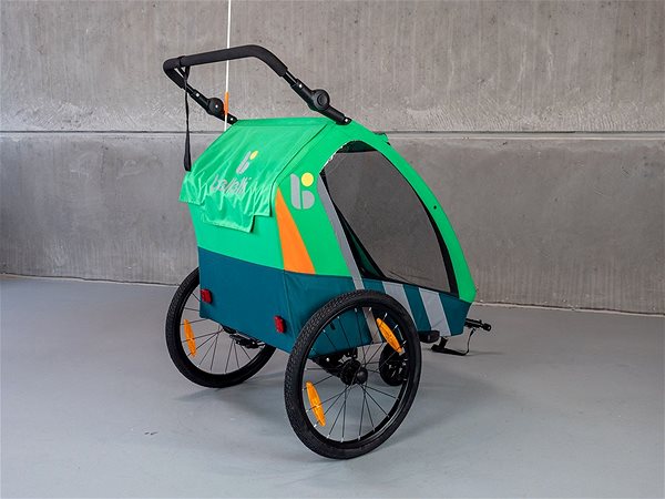 Detský vozík za bicykel Trailblazer detský kombinovaný vozík za bicykel + kočík pre 2 deti – zelený ...